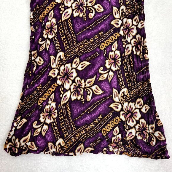 Island X Hawaii Womens S Gauze Cami Purple Hibiscus Tropical Luau Top Vacation - Picture 4 of 9